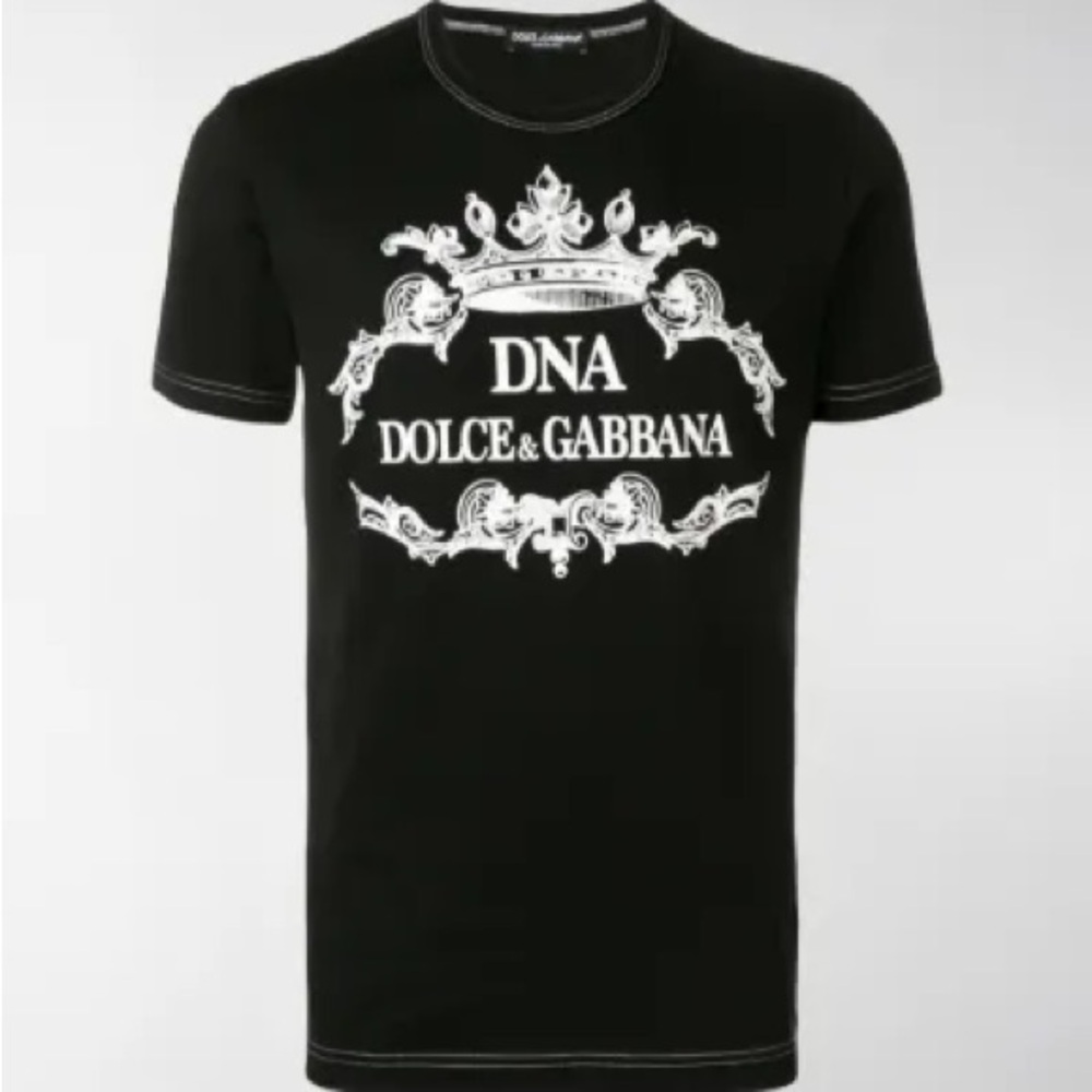 Dolce & Gabbana Black Tee with White Graphic